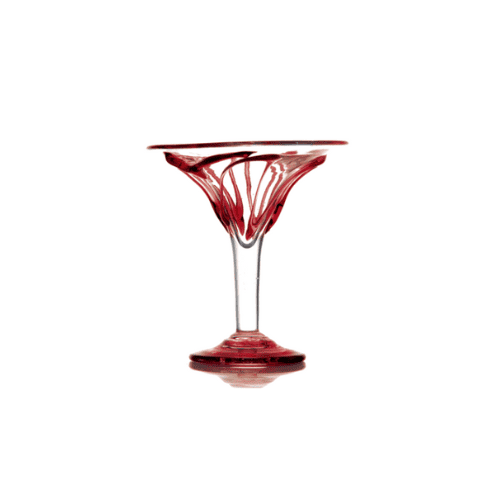Descriptif de la Coupe rubis : 1 pièce Dimensions : H. 20 cm Ø17 cm Contenance : 35 cl Référence : 5407 Matière : Verre soufflé Couleur : Rouge, transparent Compatible lave-vaisselle Coupe soufflée à la bouche, la taille peut varier spéciale HORECA