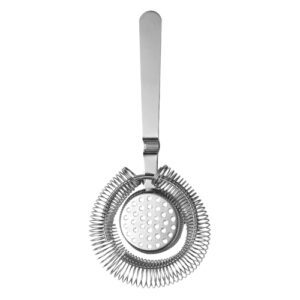 Passoire sans crochet : Idéal pour la préparation de cocktails variés Vendu à l'unité  Sans crochet Dimensions : 20,7 x 9,7 cm Matière : acier inoxydable Couleur : argenté Référence : 5491 Facile à nettoyer, parfait pour HORECA