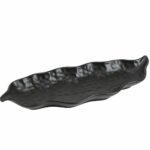 Assiettes à dessert feuille noire – Lot de 10 – 28,7 x 11 cm