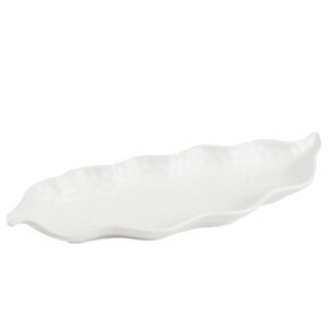 assiettes feuille blanche : Référence : 5515 10 pièces Dimensions : 28,7 x 11 cm Matière : céramique Couleur : blanc Compatible lave-vaisselle et micro-ondes