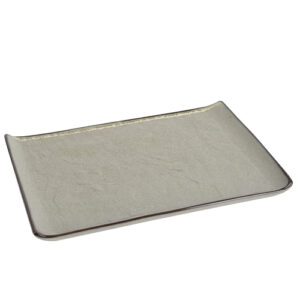 Descriptif des Assiettes plateau Brocéliande  : 6 pièces Dimensions : 34 x 24 cm Matière : Céramique Couleur : Gris Référence : 5164 Compatible lave-vaisselle qualité pour HORECA