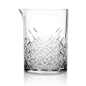 Pichet de mixage cocktail : Avec bec verseur  Vendu à l'unité Dimensions : H.15 cm Ø10,6 cm Contenance : 72,5 cl Matière : verre Couleur : transparent Référence : 5534