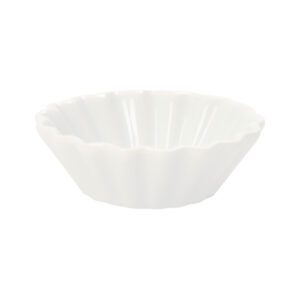 coupelles tartelette : Référence : 5697 6 pièces Dimensions : H.2,5 cm Ø 7 cm Contenance : 5 cl Matière : céramique Couleur : blanc Compatible lave-vaisselle et micro-ondes