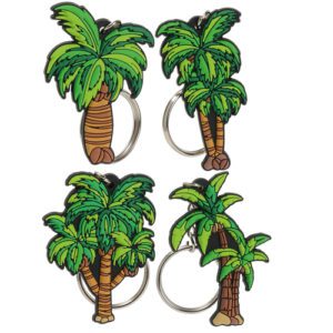 Descriptif des Porte-clés palmiers Référence : 755AA 40 pièces Dimensions : H. 5,5 à 6 cm Idéal pour la décoration de vos glaces et cocktails sur pique bambou à planter