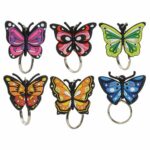 Porte-clés papillons -sur pique – Lot de 30 – H. 3,5 à 4,5 cm