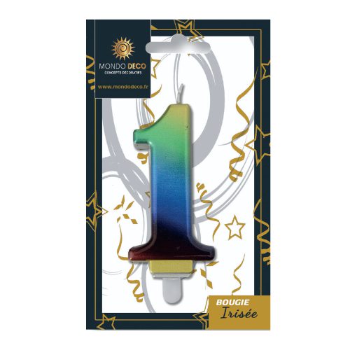 Bougies Irisées H.8 cm - Chiffre au choix - A l'unité ou boite de 25 – Image 3