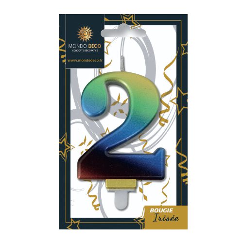 Bougies Irisées H.8 cm - Chiffre au choix - A l'unité ou boite de 25 – Image 4