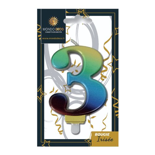 Bougies Irisées H.8 cm - Chiffre au choix - A l'unité ou boite de 25 – Image 5