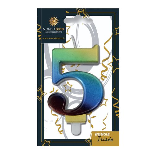 Bougies Irisées H.8 cm - Chiffre au choix - A l'unité ou boite de 25 – Image 7