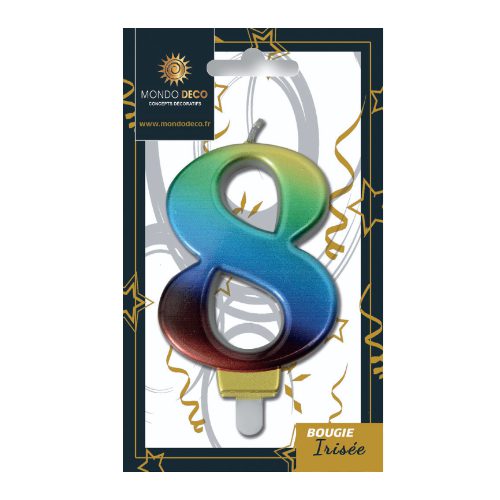 Bougies Irisées H.8 cm - Chiffre au choix - A l'unité ou boite de 25 – Image 10