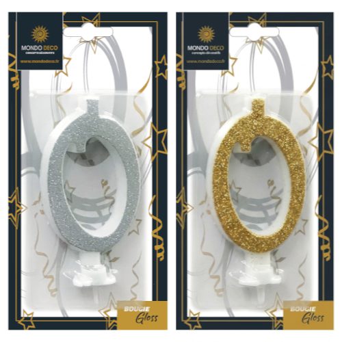 Bougies Gloss H.9,5 cm - Chiffre au choix - A l'unité ou boite de 25 – Image 2