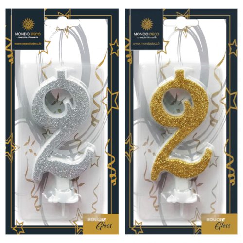 Bougies Gloss H.9,5 cm - Chiffre au choix - A l'unité ou boite de 25 – Image 4