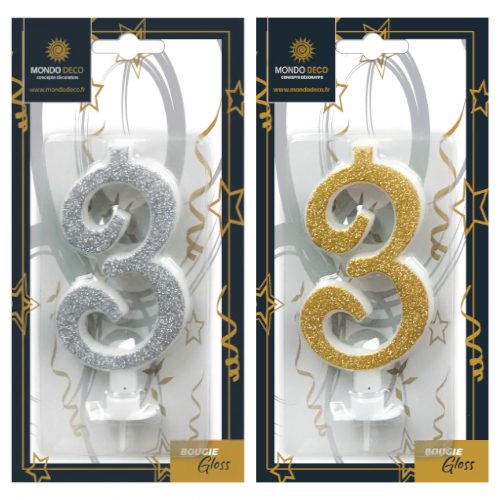 Bougies Gloss H.9,5 cm - Chiffre au choix - A l'unité ou boite de 25 – Image 5