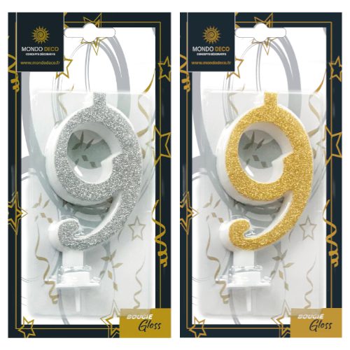 Bougies Gloss H.9,5 cm - Chiffre au choix - A l'unité ou boite de 25 – Image 11