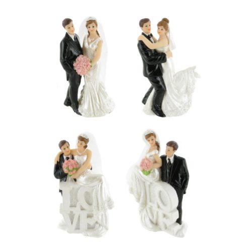 Figurine mariés en résine - lot de 1 - H.10 cm