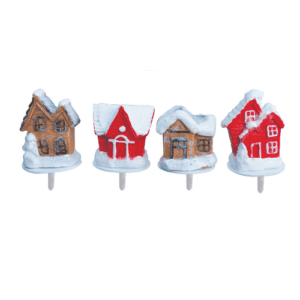 50 résines Chalets enneigés – H. 3,5 cm
