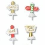 102 résines « Pancartes de Noël » H. 3,9 cm – Décors pâtissiers