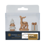 Kit doré pour bûche de Noël (3 pièces en résine) – Décors pâtissiers