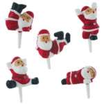 72 Pères-Noël décoratifs sur pique – H.3,5 cm – Décors pâtissiers