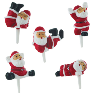 72 Pères-Noël décoratifs sur pique – H.3,5 cm – Décors pâtissiers
