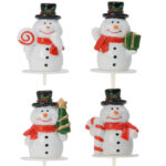 50 résines bonhommes de neige élégants – H.4 cm – Décors pâtissiers