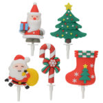 50 décorations de noël sur pique – H.5 cm – Décors pâtissiers