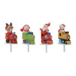 50 résines « Locomotives de Noël » – H. 3,5 cm – Décors pâtissiers