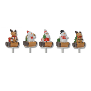 50 résines « Wagons de Noël » – H. 4 cm – Décors pâtissiers