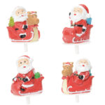 50 résines Père-Noel en traîneau – H.3,5 cm – Décors pâtissiers
