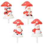 50 résines « Champignons de Noël » – H. 2,8 cm – Décors pâtissiers