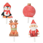 50 résines de Noël effet crochet – H. 2,6 à 3,5 cm – Décors pâtissiers