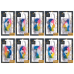 Bougie chiffre multicolore H.7 cm – Conditionnement et chiffre au choix de 0 à 9