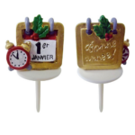 50 résines calendrier du jour de l’an – H. de 2,6 cm – Décors pâtissiers